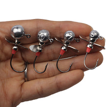 Load image into Gallery viewer, Spinpoler Fishing Jig Heads With Propeller Round Ball Fishhook Crappie Walleye Jigs Heads Hooks
