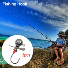 Load image into Gallery viewer, Spinpoler Fishing Jig Heads With Propeller Round Ball Fishhook Crappie Walleye Jigs Heads Hooks
