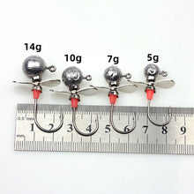 Load image into Gallery viewer, Spinpoler Fishing Jig Heads With Propeller Round Ball Fishhook Crappie Walleye Jigs Heads Hooks
