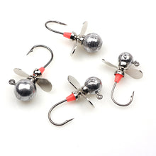Load image into Gallery viewer, Spinpoler Fishing Jig Heads With Propeller Round Ball Fishhook Crappie Walleye Jigs Heads Hooks
