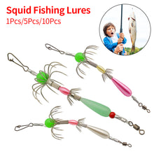 Load image into Gallery viewer, 1/5/10Pcs Squid Hook Squid Jigs Sea Fishing Octopus Hook Luminous Squid Umbrella Hook Fishing Lure Calamary Bait Catcher
