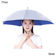 Load image into Gallery viewer, 69cm/77cm Portable Rain Umbrella Hat Foldable Outdoor Fishing Anti-Sun Waterproof Umbrella Camping Head Cap Beach Head Hats
