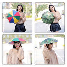 Load image into Gallery viewer, 55cm Portable Rain Umbrella Hat Foldable Outdoor Fishing Anti-Sun Waterproof Umbrella Camping Head Cap Beach Head Hats
