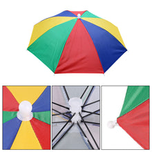 Load image into Gallery viewer, 55cm Portable Rain Umbrella Hat Foldable Outdoor Fishing Anti-Sun Waterproof Umbrella Camping Head Cap Beach Head Hats
