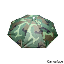 Load image into Gallery viewer, 55cm Portable Rain Umbrella Hat Foldable Outdoor Fishing Anti-Sun Waterproof Umbrella Camping Head Cap Beach Head Hats
