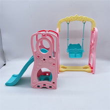 Load image into Gallery viewer, Macaron Color Swing &amp;Slippery Slide Set for Kid Doll Kids Pretand Play Toys Girls Gifts Accessories

