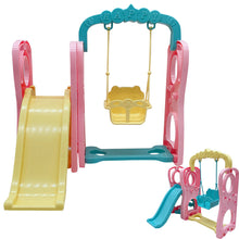 Load image into Gallery viewer, Macaron Color Swing &amp;Slippery Slide Set for Kid Doll Kids Pretand Play Toys Girls Gifts Accessories
