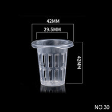 Load image into Gallery viewer, 50Pcs Hydroponic colonization Mesh Pot Net Cup Basket Hydroponic Aeroponic Planting Grow Clone Nursery Plant Soilless
