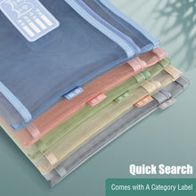 Load image into Gallery viewer, Transparent PVC Mesh Subject Bag for Students Subject Classification Document Bag A4 Test Paper Storage Bag Textbook
