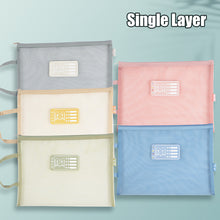 Load image into Gallery viewer, Transparent PVC Mesh Subject Bag for Students Subject Classification Document Bag A4 Test Paper Storage Bag Textbook
