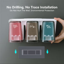 Load image into Gallery viewer, Wall-mounted Toothbrush Holder With Toothpaste Dispenser Punch-free Bathroom Storage For Home Waterproof Bathroom Accessories
