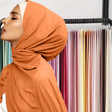 Load image into Gallery viewer, Fashion Silky Satin Turbans For Women Plain Hijabs Head Scarf For Ladies Elegant Shawl Muslim Scarves Head Wraps
