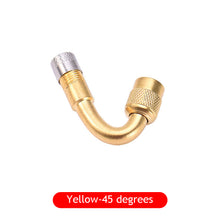 Load image into Gallery viewer, 45/90/135 Degree Angle Brass Motorcycle Bent Valve Adaptor Tyre Tube Valve Extension Adapter for Car Truck Motorcycle Cycling Accessories
