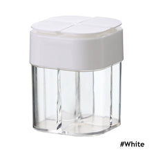 Load image into Gallery viewer, Compartment For Outdoor Cooking BBQ Salt And Pepper Shaker 4 In 1 Camping Seasoning Jar With Lids Transparent Spice Dispenser
