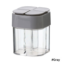 Load image into Gallery viewer, Compartment For Outdoor Cooking BBQ Salt And Pepper Shaker 4 In 1 Camping Seasoning Jar With Lids Transparent Spice Dispenser
