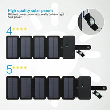 Load image into Gallery viewer, Portable Folding Outdoor Solar Panel Charger 5V 2.1A USB Output Devices Camp Hiking Backpack Travel Power Supply For Smartphones
