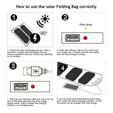 Load image into Gallery viewer, Portable Folding Outdoor Solar Panel Charger 5V 2.1A USB Output Devices Camp Hiking Backpack Travel Power Supply For Smartphones
