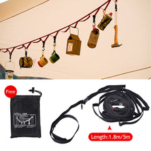 Load image into Gallery viewer, 1.8/5m Outdoor Hanging Rope Portable Lanyard Canopy Hanger Camping Campsite Storage Strap Camping Travel Clothesline Hiking Tent Accessories
