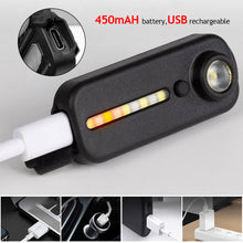Load image into Gallery viewer, USB Rechargeable LED Shoulder Tactical Police Flashlight with Clip Torch Bike Taillight Helmet Warning Light Outdoor Lamp
