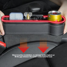 Load image into Gallery viewer, Car Crevice Storage Box Colorful LED Seat Gap Slit Pocket Seat Organizer with 2 USB Charger Card Phone Bottle Cups Holder
