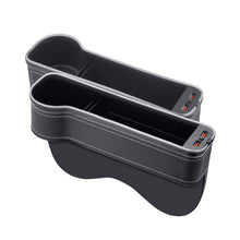 Load image into Gallery viewer, Car Crevice Storage Box Colorful LED Seat Gap Slit Pocket Seat Organizer with 2 USB Charger Card Phone Bottle Cups Holder
