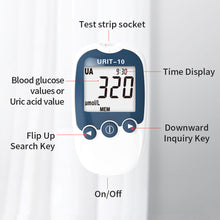Load image into Gallery viewer, Portable Uric Acid Detector Household Dual-function Detector Accurate Test Uric Acid Test Paper Blood Glucose Test Strips
