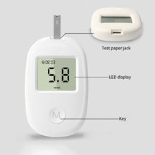 Load image into Gallery viewer, Household Blood Glucose Meter Portable Medical Health Monitoring Blood Glucose Meter Blood Glucose Monitor with Test Paper
