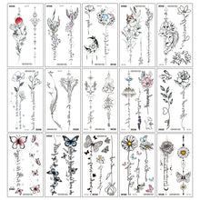Load image into Gallery viewer, Flower Arm Tattoo Sticker Waterproof Plain Color Disposable Artistic Flower Summer Women Men Fashion Tattoo Sticker
