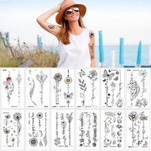 Load image into Gallery viewer, Flower Arm Tattoo Sticker Waterproof Plain Color Disposable Artistic Flower Summer Women Men Fashion Tattoo Sticker
