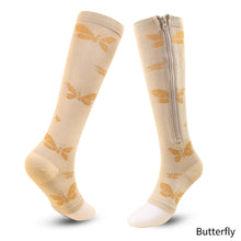 Load image into Gallery viewer, Compression Zip Sox Socks Stretchy Leg Support Zipper Medical Socks Open Toe Zipper Stocking for Varicose Veins Edema Swollen

