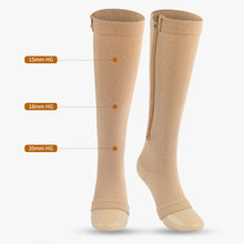 Load image into Gallery viewer, Compression Zip Sox Socks Stretchy Leg Support Zipper Medical Socks Open Toe Zipper Stocking for Varicose Veins Edema Swollen
