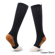 Load image into Gallery viewer, Compression Zip Sox Socks Stretchy Leg Support Zipper Medical Socks Open Toe Zipper Stocking for Varicose Veins Edema Swollen
