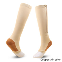 Load image into Gallery viewer, Compression Zip Sox Socks Stretchy Leg Support Zipper Medical Socks Open Toe Zipper Stocking for Varicose Veins Edema Swollen
