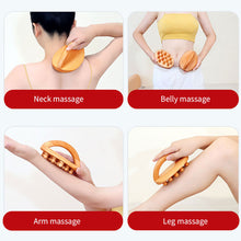 Load image into Gallery viewer, 14 Beads Wooden Handheld Gua Sha Massage Brush Natural Wood Waist Leg Body Meridian Scraping SPA Therapy Refined Skin Relaxation Tool

