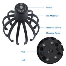 Load image into Gallery viewer, Electric Scalp Massager Vibration Head Therapeutic Relaxation Massager Octopus Scalp Massager Octopus Claw Scalp Massager
