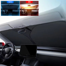 Load image into Gallery viewer, Car Front Windshield Sun Shade Covers Visors Window Sunscreen Protector Parasol Coche For Tesla Model 3 Y Sunshade Accessories
