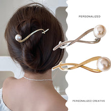 Load image into Gallery viewer, Simple Temperamental Pearl Hairpin Fashion Versatile Alloy Hair Clip Headwear Hair Accessories for Women
