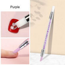 Load image into Gallery viewer, Manicure Silicone Polishing Pen Dual Purpose Double Headed Nail Pen Embossing Polishing Pen Nail Tools Nail Art Accessories
