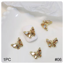 Load image into Gallery viewer, Zircon Butterfly Nail Ornament Fashion Stereoscopic Alloy Butterfly Nail Art Decoration Manicure Accessories
