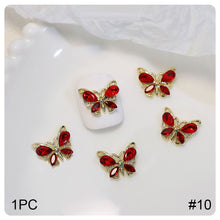 Load image into Gallery viewer, Zircon Butterfly Nail Ornament Fashion Stereoscopic Alloy Butterfly Nail Art Decoration Manicure Accessories
