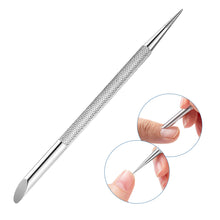 Load image into Gallery viewer, Stainless Steel Double-ended Cuticle Pusher Remove Dirt Cutin Cuticle Pusher Manicure Tool Nail Cleaner Care Tool
