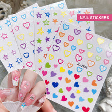 Load image into Gallery viewer, Cute Five Point Star Adhesive Nail Stickers Small Pattern Gradual Love Nail Enhancement Decorative Stickers
