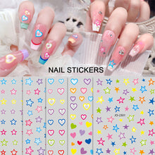 Load image into Gallery viewer, Cute Five Point Star Adhesive Nail Stickers Small Pattern Gradual Love Nail Enhancement Decorative Stickers
