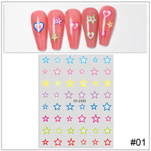 Load image into Gallery viewer, Cute Five Point Star Adhesive Nail Stickers Small Pattern Gradual Love Nail Enhancement Decorative Stickers
