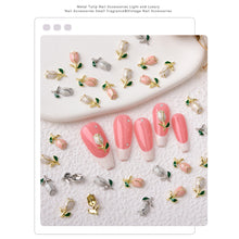 Load image into Gallery viewer, Tulip Flower Nail Ornament Fashion Retro Alloy Flower Nail Art Decoration Manicure Accessories
