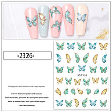 Load image into Gallery viewer, Colorful Butterfly Nail Stickers Retro Small Pattern Nail Enhancement Adhesive Stickers Manicure Art Decoration Stickers
