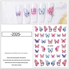 Load image into Gallery viewer, Colorful Butterfly Nail Stickers Retro Small Pattern Nail Enhancement Adhesive Stickers Manicure Art Decoration Stickers
