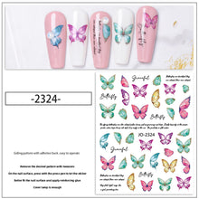 Load image into Gallery viewer, Colorful Butterfly Nail Stickers Retro Small Pattern Nail Enhancement Adhesive Stickers Manicure Art Decoration Stickers
