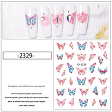 Load image into Gallery viewer, Colorful Butterfly Nail Stickers Retro Small Pattern Nail Enhancement Adhesive Stickers Manicure Art Decoration Stickers
