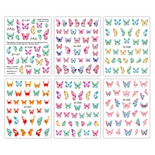Load image into Gallery viewer, Colorful Butterfly Nail Stickers Retro Small Pattern Nail Enhancement Adhesive Stickers Manicure Art Decoration Stickers
